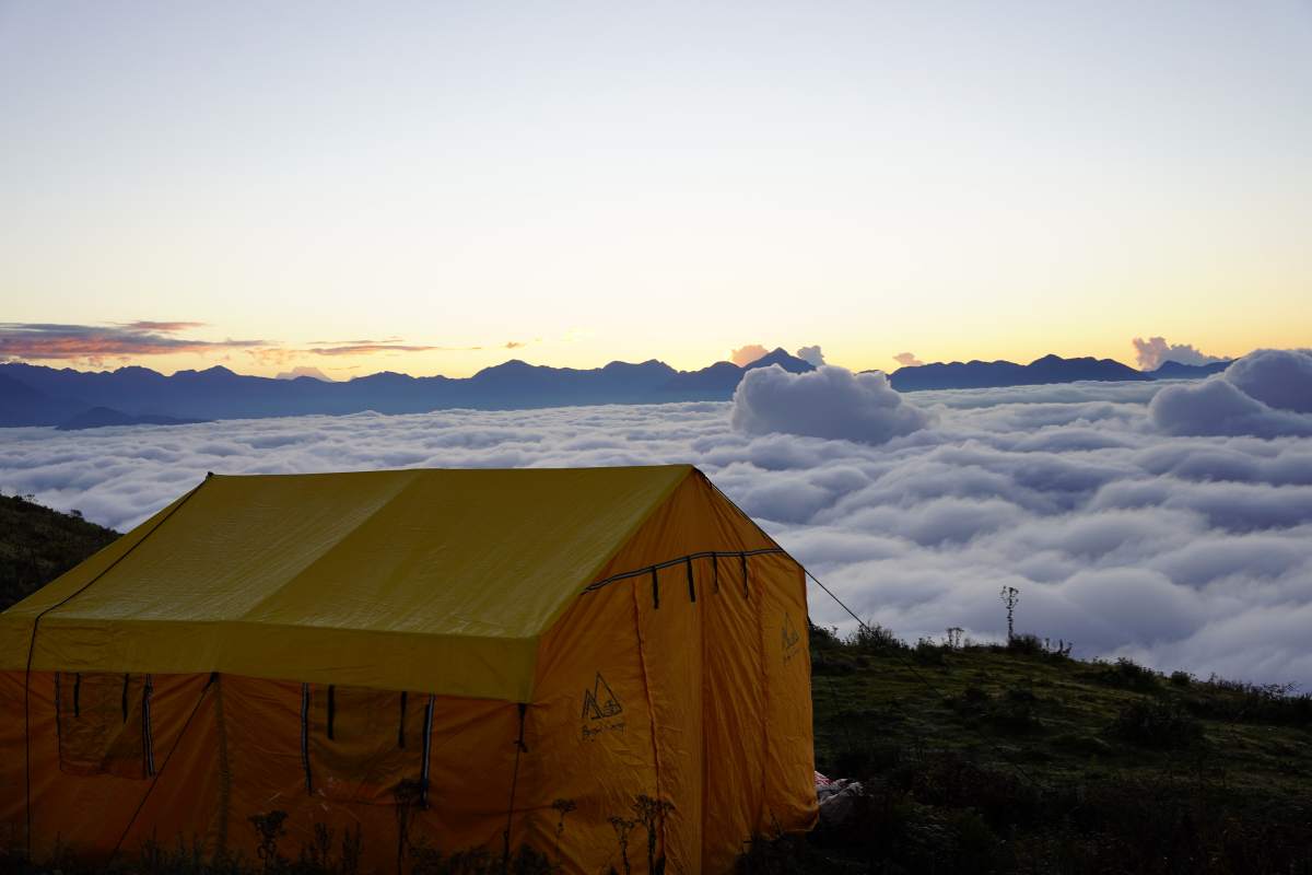 camping above the clouds on the ridgeline
